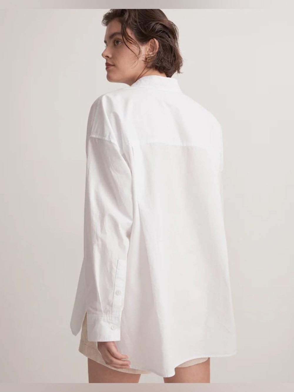 NWT Madewell The Signature Poplin Oversized Shirt in White - Picture 2 of 7